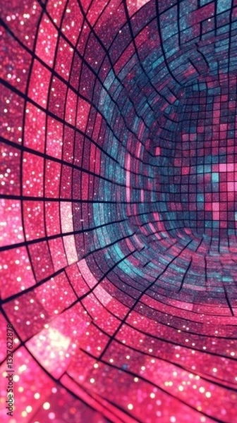 Obraz Abstract Geometric Design: A Colorful Digital Structure