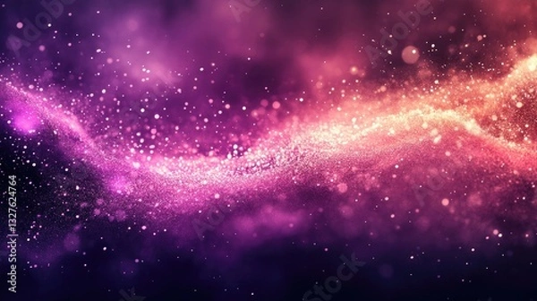 Fototapeta Enchanting Blend of Purple and Amber Lights Creating a Magical Cosmic Scene