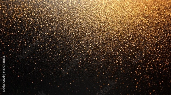 Obraz Captivating Display of Golden Particles Sparkling Against a Deep Black Background Creating an Enchanting Atmosphere Full of Depth and Elegance