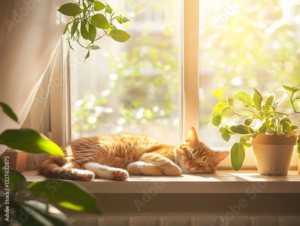 Fototapeta cat in the window