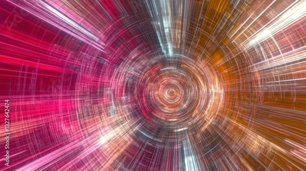Obraz Dynamic Digital Tunnel: A Visual Journey Through Algorithmic Creations