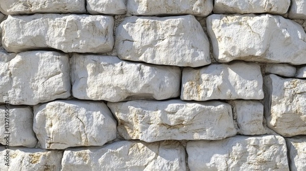 Fototapeta Detailed Close-up View of a Stunning White Stone Wall, Perfect for Architectural Design Inspiration.
