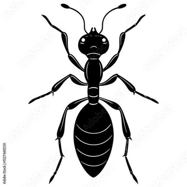 Fototapeta Ant tree black silhouette vector, Simple silhouette Design vector icon with white background. 