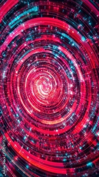 Fototapeta Hypnotic Spiral of Digital Data: A Stunning Abstract Technology Design