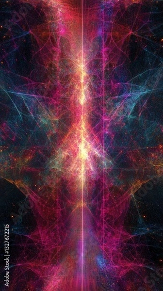 Fototapeta Abstract Cosmic Design: A Vibrant Exploration of the Universe's Intricate Patterns