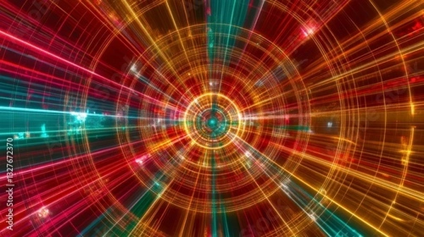 Fototapeta Stunning Abstract Digital Art with Intricate Glowing Lines and Vibrant Colors