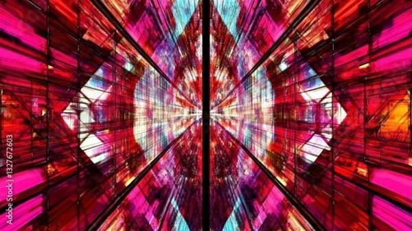 Fototapeta Abstract Colorful Architectural Design: A Digital Art Masterpiece