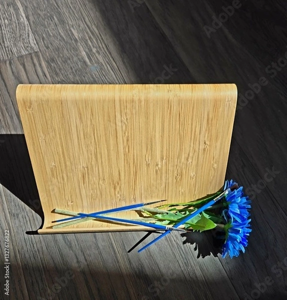 Fototapeta Serenity in Simplicity: Notes, Blooms, and Brushes