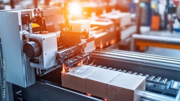 Obraz Automated Sorting Machine in Modern Warehouse Environment