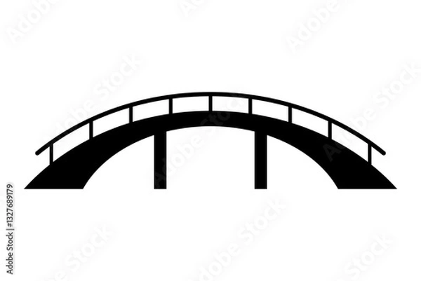 Obraz Bridge icon. Black silhouette. Side view. Vector simple flat graphic illustration. Isolated object on white background. Isolate.