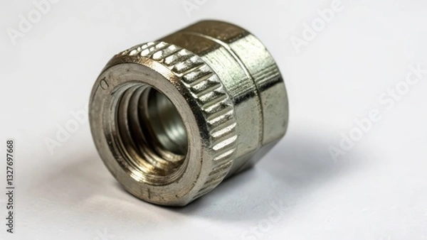 Obraz Metal Cap Nut on White Background
