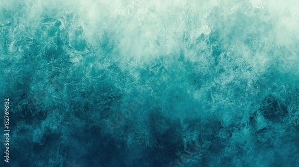 Fototapeta A Tranquil Sea of Deep Aqua Gradients and Textures Merging Together to Form an Enveloping Atmosphere of Serenity and Calm, Perfect for Evoking a Sense of Peaceful Reflection
