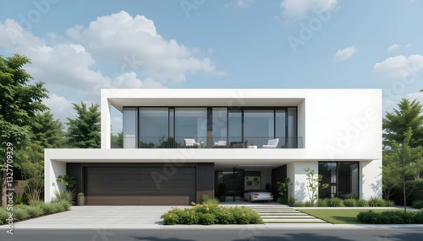 Obraz Experience the future of residential living with this AI-enhanced One house built  (detached house), featuring cutting-edge architecture and sustainable home solutions.
