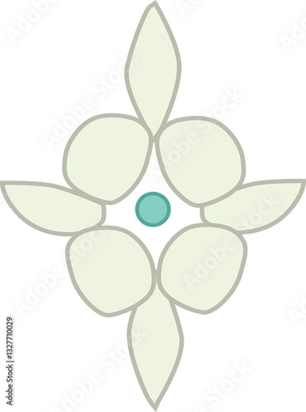 Obraz Abstract Vector Flower Illustration with a mint green jewel in Baroque Style and Traditional Modern Style
