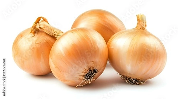 Fototapeta Four Onions isolated on white background