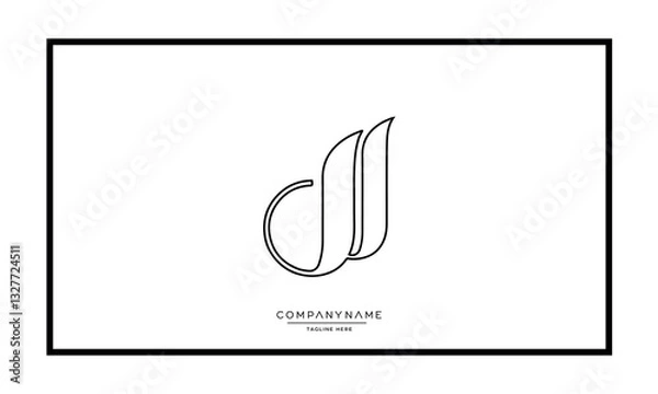 Obraz J or JJ Alphabet letters logo vector monogram