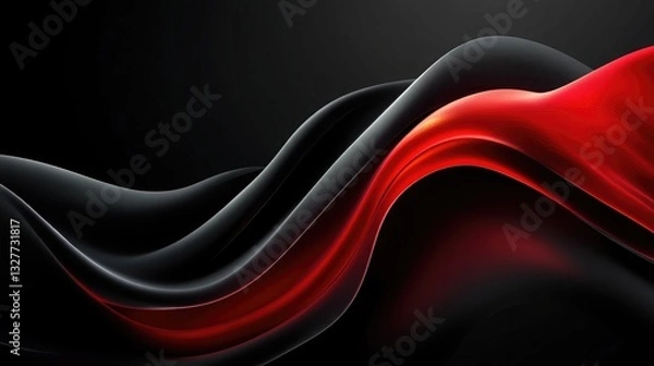 Fototapeta Smooth and Elegant Curves in Black and Red Creating a Sleek and Modern Visual Aesthetic