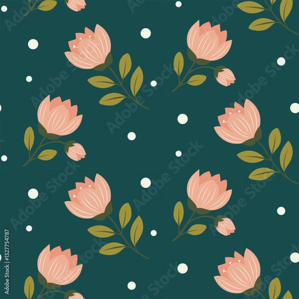 Fototapeta Seamless floral pattern. Background in small flowers for textiles, fabrics, cotton fabric, covers, wallpaper, print, gift wrapping, postcard, scrapbooking. 
