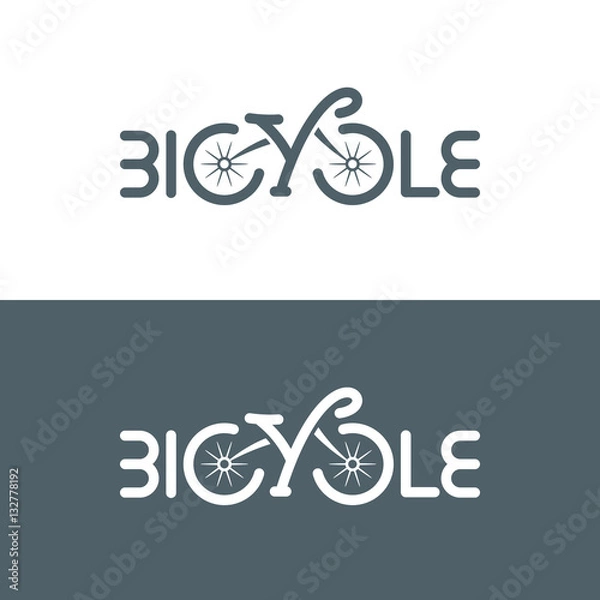 Obraz Typographic bicycle logo. Vector illustration.