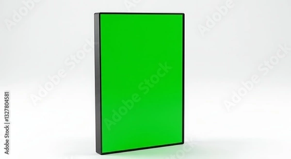 Fototapeta Isolated DVD case with vibrant green screen for customization and design