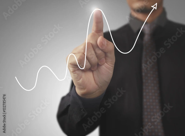 Fototapeta  financial symbols coming from hand