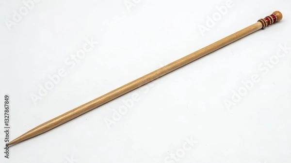 Obraz Wooden Stick with Tapered Ends and Decorated Top