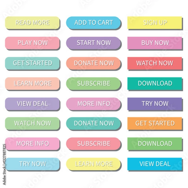 Obraz Pastel colored buttons