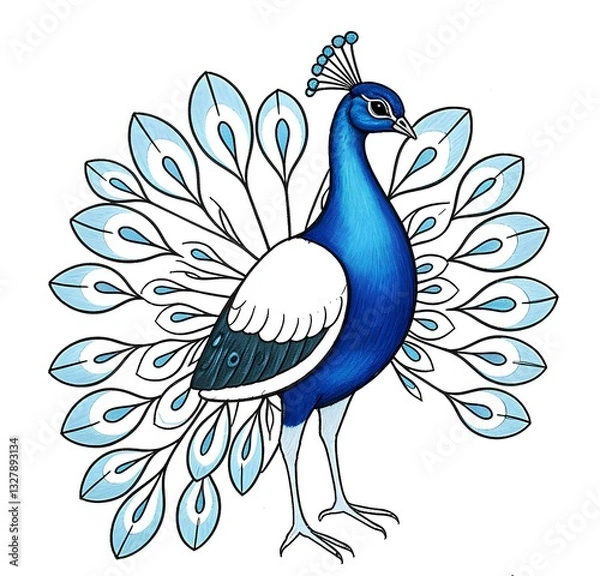 Fototapeta peacock vector illustration pattern 