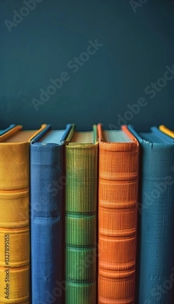 Fototapeta Colorful books standing in a row