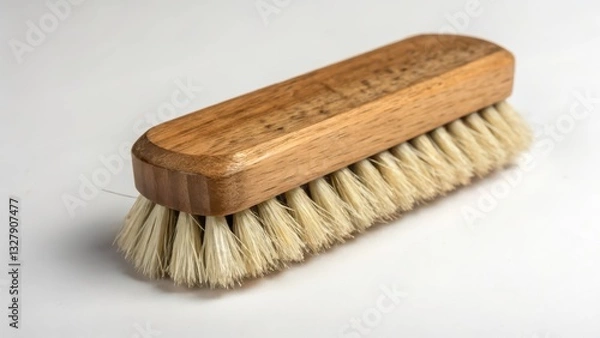 Fototapeta Wooden-handled Brush on White Background