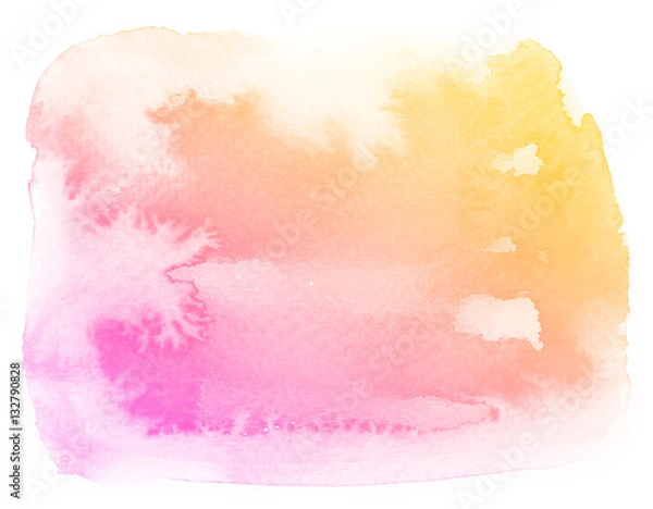Obraz Abstract pink watercolor on white background.The color splashing on the paper.It is a hand drawn.