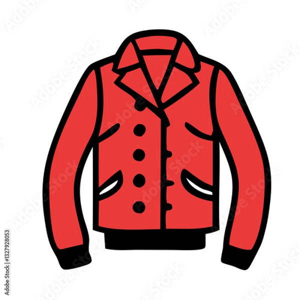 Obraz red jacket isolated on white background