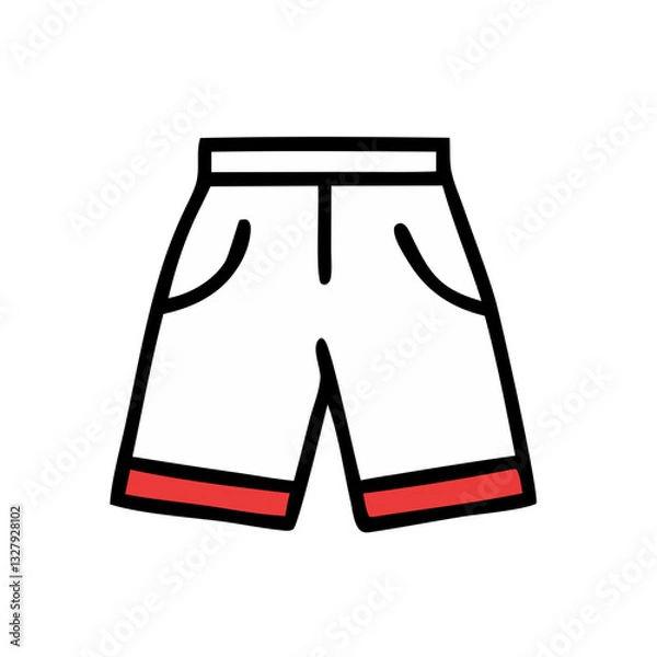 Obraz white and red shorts design illustration