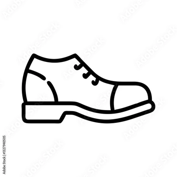 Fototapeta Shoe suitable for fashion and retail design projects on  transparent background, stylish thin line vector icon 