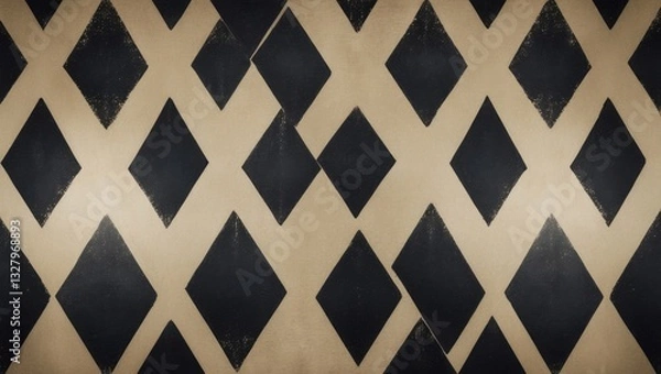 Fototapeta Textured photograph featuring a vintage argyle pattern.