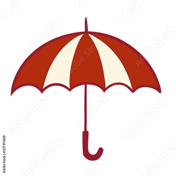 Obraz red umbrella on white background