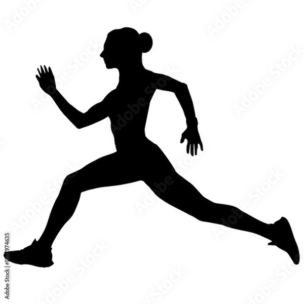 Obraz silhouette of running woman