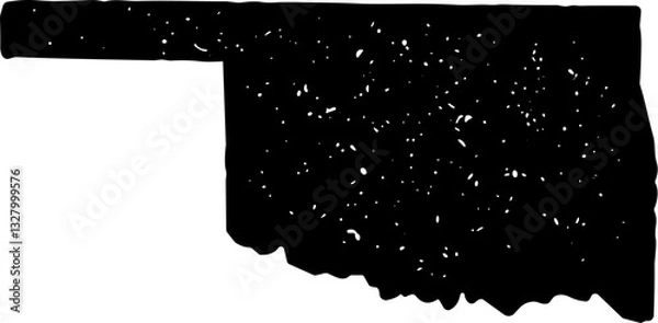 Fototapeta Oklahoma State Map Vintage Black