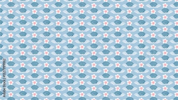 Fototapeta seamless Japanese-inspired pattern