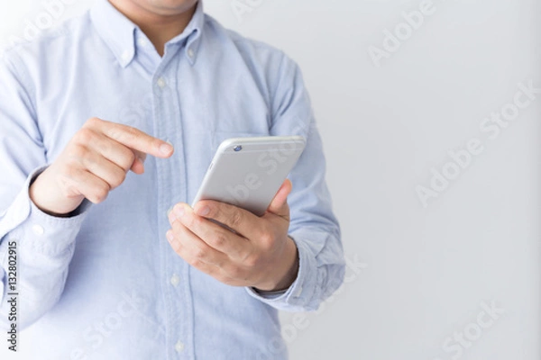 Fototapeta 男性　スマートフォン