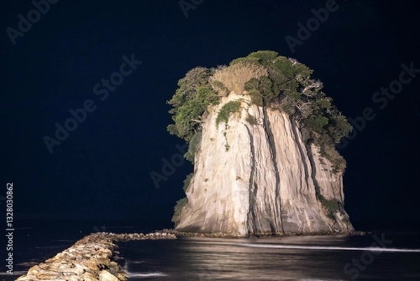 Obraz 見附島ライトアップ