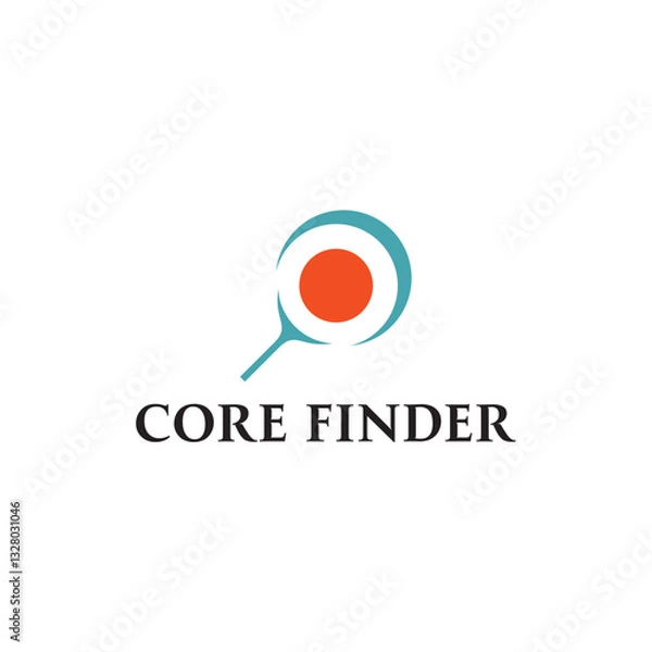 Fototapeta Core Finder logo design conveys a structured and data-driven concept for a strong brand identity corporate image editable vector.