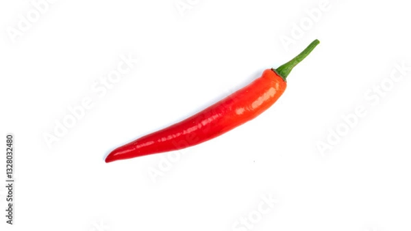 Fototapeta Red chili pepper with on white background, raw food
ingredient concept. Hot chili peppers with clipping path.