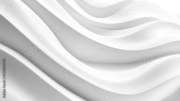 Fototapeta Soft Curved Forms in Pure White Creating an Elegant and Serene Atmosphere of Modern Minimalism