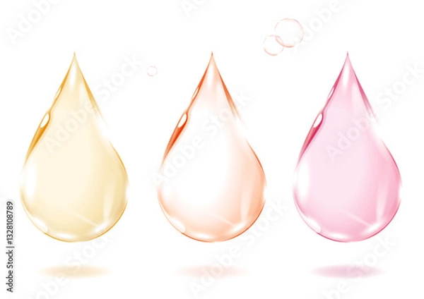 Obraz 背景透過のベクター暖色系しずく