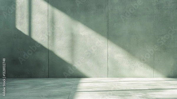 Obraz Green Concrete Wall With Light And Shadow