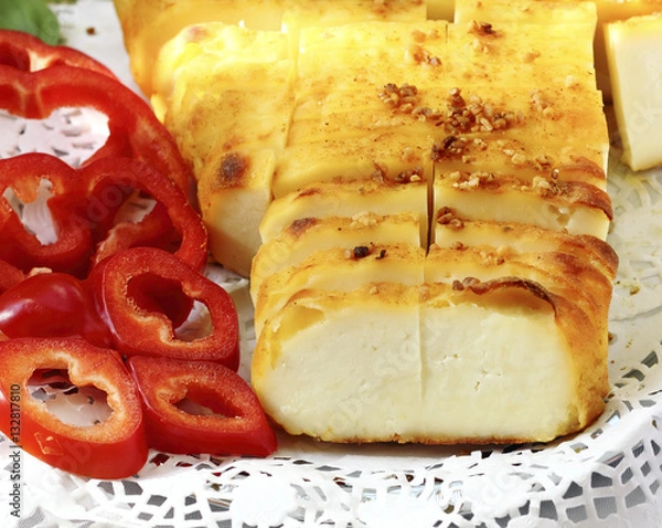 Obraz Fried cheese with spices