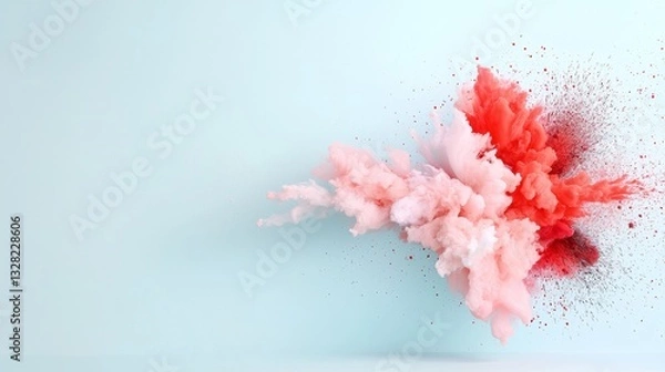 Fototapeta Explosive color burst abstract art background digital artwork creative studio close-up view