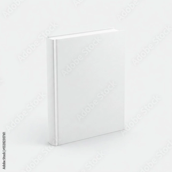 Fototapeta Blank hardcover book mockup. isolated on white background. Flat lay view. It can be used for promo, catalogs, brochures, magazines, etc. Ready for your design, book with white blank cover isolated.