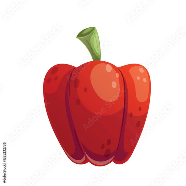 Obraz This illustration of a vibrant red bell pepper is ideal for use in recipes, food blogs, and culinary design